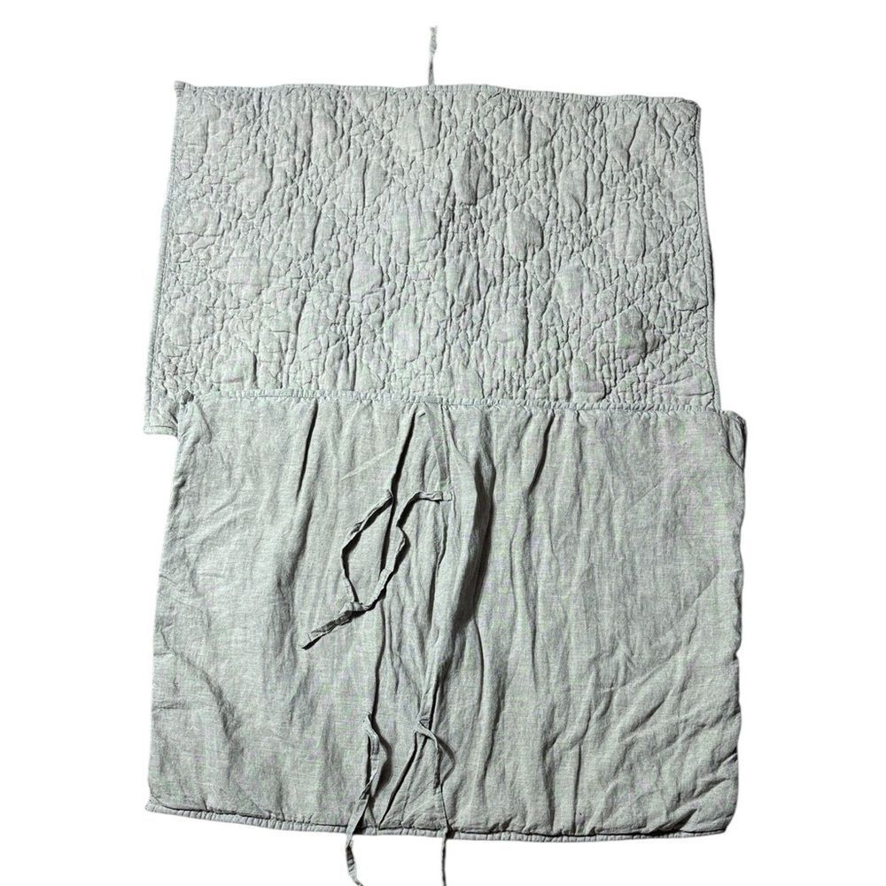 Restoration hardware 100% linen sham pillow cases‎ textured close tie back